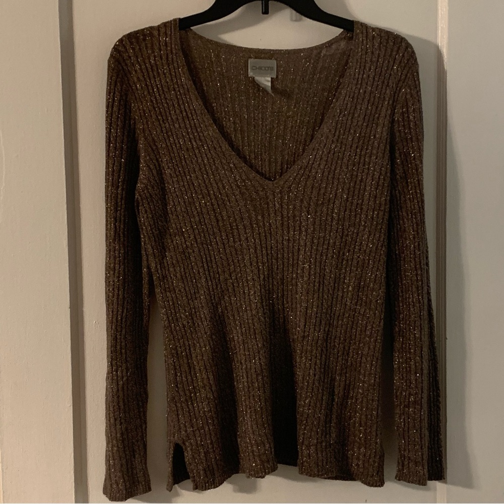Metallic Chico’s Top